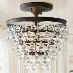 Promo 🥰 JONATHAN Y Toronto Metal, Crystal LED Flush Mount, Oil Rubbed Bronze, 13" ✔️ -ceiling lighting store 0181d7db03910159 7666 w800 h800 b0 p0