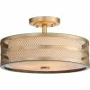 Brand new ❤️ Safavieh Greta 3-Light Antique Gold 15.75" Diameter Veil Semi Flush Antique Gold 🛒