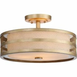 Brand new ❤️ Safavieh Greta 3-Light Antique Gold 15.75" Diameter Veil Semi Flush Antique Gold 🛒