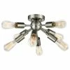 Promo 🌟 Mooseled Milano Sputnik Ceiling Light 8-light Flush Mount Fixture, Brushed Nickel 😀