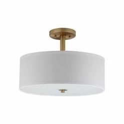 New β€οΈ Safavieh Clara 3-Light Chrome 16" Semi Flush Drum Light π