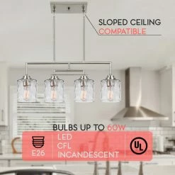 New 🛒 Kira Home Monroe 28" Island Light, Free Swinging Center Arm, 🔨 Hammered Glass 👏 -ceiling lighting store 0371782200dcf7b2 8663 w800 h800 b0 p0