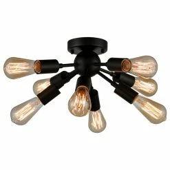 Promo ✔️ Mooseled Milano Sputnik Ceiling Light 8-light Flush Mount Fixture, Black 🎉 -ceiling lighting store 03814a430efbf5d5 7233 w800 h800 b1 p0