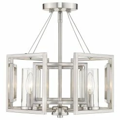 Brand new ✔️ Golden Lighting Marco Semi-Flush, Convertible, Pewter With Clear Glass 🥰