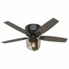 Coupon 😍 Hunter Fan Company 52" Bennett Low Matte Black Ceiling Fan, Light/Remote 🤩