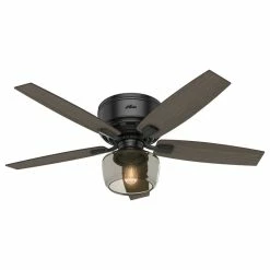 Coupon 😍 Hunter Fan Company 52" Bennett Low Matte Black Ceiling Fan, Light/Remote 🤩