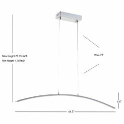 Top 10 🎉 JONATHAN Y Roxanna 41.5" Dimmable Adjustable Integrated Led Linear Pendant, Chrome 😍 -ceiling lighting store 05a1c64f037e3e43 6699 w800 h800 b1 p0