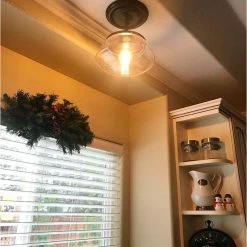 Flash Sale 💯 Ecopower Light LLC Vintage Metal And Glass Ceiling Light, 1 Light Pendant Lighting Chandelier 👏 -ceiling lighting store 06514d580cbe85bb 6478 w800 h800 b0 p0