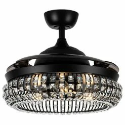 Cheapest ⌛ Whoselamp 42 In. Modern Black Crystal Retractable Ceiling Fan With Light Kit And Remote 👍 -ceiling lighting store 0671ac260315a313 2796 w800 h800 b1 p0