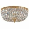 Discount 👍 Crystorama Lighting Ceiling Mount 3 Light Flush Mount, Olde Brass, Clear Italian ⌛
