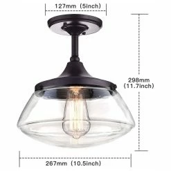 Flash Sale 💯 Ecopower Light LLC Vintage Metal And Glass Ceiling Light, 1 Light Pendant Lighting Chandelier 👏 -ceiling lighting store 0af1e5990cbe85b9 6478 w800 h800 b1 p0