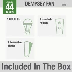 Cheapest 🎁 Hunter Fan Company 44" Dempsey Low Profile Ceiling Fan With Light + Remote, Fr 🔔 -ceiling lighting store 0f0169fc0f8fe6d5 9767 w800 h800 b0 p0