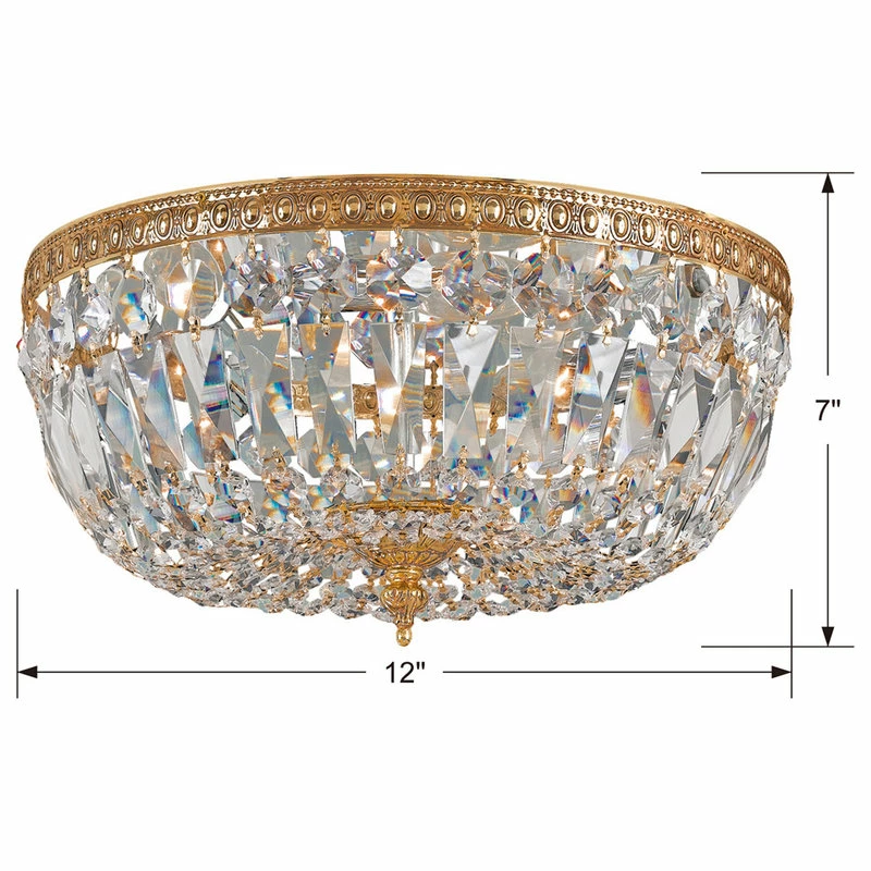 Discount π Crystorama Lighting Ceiling Mount 3 Light Flush Mount, Olde Brass, Clear Italian β 2 Discount π Crystorama Lighting Ceiling Mount 3 Light Flush Mount, Olde Brass, Clear Italian β - Image 2