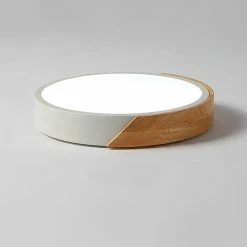 Brand new 🌟 Homary Modern Minimalist LED Wood & Metal & Acrylic Flush Mount Ceiling Light, White, M 🔥 -ceiling lighting store 11117f0a0f408aa7 8644 w800 h800 b0 p0