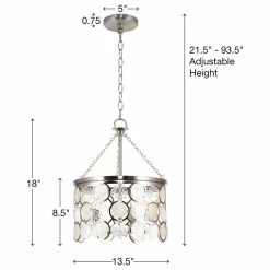 Buy 💯 Kira Home Estelle 18" Chic Crystal Pendant Chandelier, Wavy Glass, Capiz Shell 🤩 -ceiling lighting store 1151efb70263145c 1864 w800 h800 b1 p0