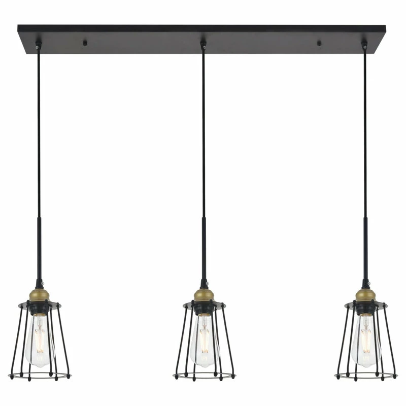 New 𧨠Elegant Furniture & Lighting Auspice 3 Light Brass And Black Pendant β 1 New 𧨠Elegant Furniture & Lighting Auspice 3 Light Brass And Black Pendant β