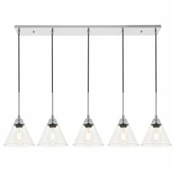 Discount ✔️ Elegant Furniture & Lighting Elegant Lighting LD4017D48 Histoire 5 Light 47"W Linear Pendant - Chrome / 🛒