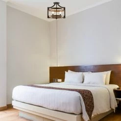 New 😉 Kira Home Woodrow 15" Farmhouse Semi Flush Convertible Pendant Light, Wood Style 👍 -ceiling lighting store 14a196b600c3d7a4 8658 w800 h800 b0 p0