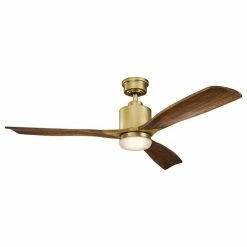Outlet π Bailey Street Home Ceiling Fan Light Kit - 52 Inches Wide Natural Brass Ceiling Fan Light Kit π