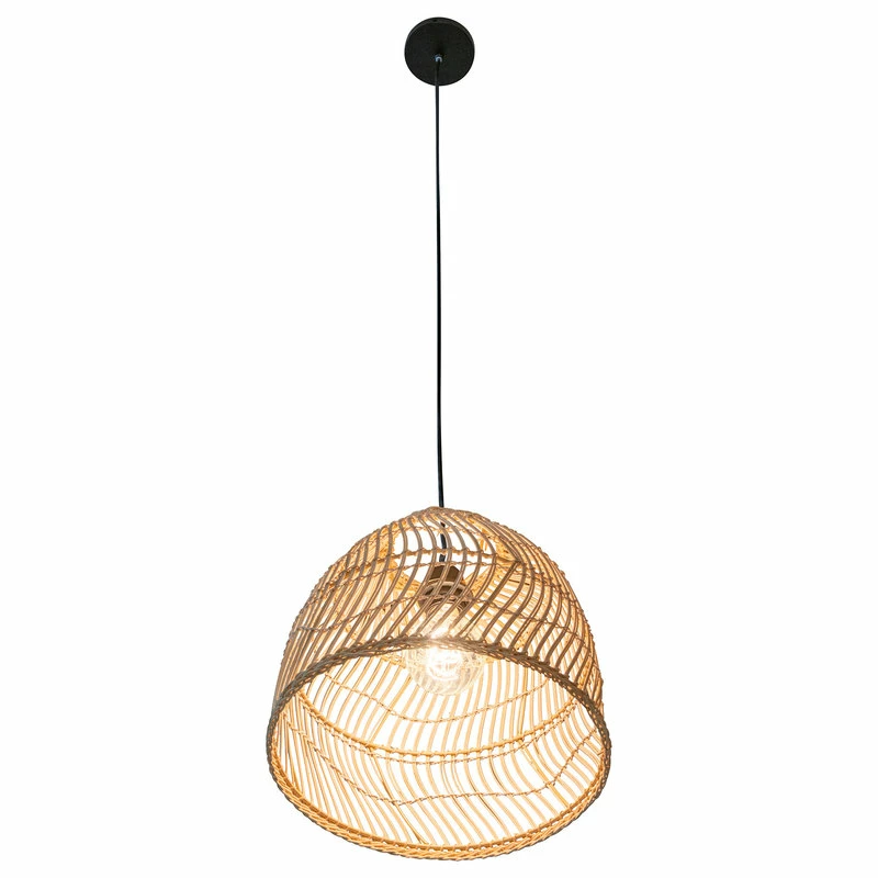 Hot Sale 🔔 KOUBOO Luhu Open Weave Cane Rib Mini Bell Pendant Lamp, Natural, Small ✔️ 5 Hot Sale 🔔 KOUBOO Luhu Open Weave Cane Rib Mini Bell Pendant Lamp, Natural, Small ✔️ - Image 5