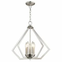 Discount 👍 Livex Lighting Inc. Prism 5-Light Chandelier, Brushed Nickel 🎉 -ceiling lighting store 14e185480a74df1a 7676 w800 h800 b1 p0