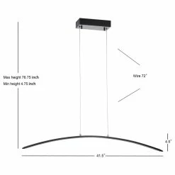 Flash Sale 🎁 JONATHAN Y Roxanna 41.5" Dimmable Adjustable Integrated Led Linear Pendant, Black 🔥 -ceiling lighting store 18114ef5037e3ea2 6654 w800 h800 b1 p0
