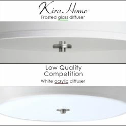 Best deal β Kira Home Walker 15" Flush Mount Ceiling Light, White Fabric Shade, Round Glass π 12 Best deal β Kira Home Walker 15" Flush Mount Ceiling Light, White Fabric Shade, Round Glass π -ceiling lighting store 19d1bed200c7e0b3 6665 w800 h800 b0 p0