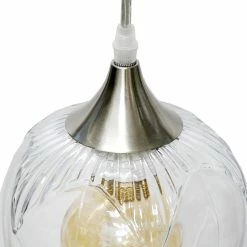 Wholesale 👍 Unbranded Apple/Leaf Hand Blown Clear Glass Pendant Brushed Nickel Finish, Pack Of 3 😍 -ceiling lighting store 1a612e1002ec454e 3540 w800 h800 b0 p0