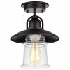 Hot Sale ❤️ CHLOE Lighting, Inc. IRONCLAD, 1 Light Rubbed Bronze Semi-flush Ceiling Fixture, 9" Shade 👍