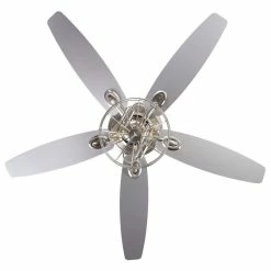 Outlet 🤩 FLINT GARDEN INC 52 Industrial 5-Blades Ceiling Fan With Cage Shade, Satin Nickel 🧨 -ceiling lighting store 2031cdd20ebcf5ea 5232 w800 h800 b1 p0