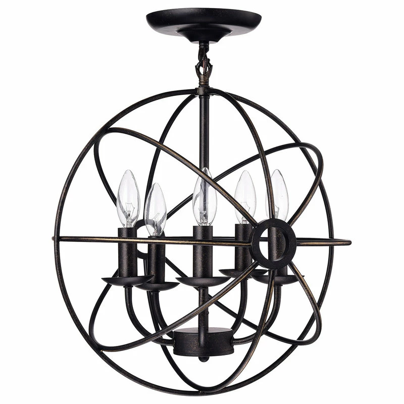 Promo β¨ Edvivi Lighting Dover 5-Light Antique Bronze Sphere Cage Globe Semi Flush Mount Chandelier π 2 Promo β¨ Edvivi Lighting Dover 5-Light Antique Bronze Sphere Cage Globe Semi Flush Mount Chandelier π - Image 2