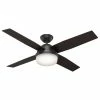 Deals 🛒 Hunter Fan Company 52" Dempsey Damp Matte Black Ceiling Fan With Light/Remote 🎁