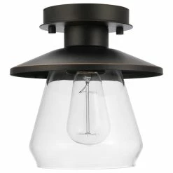Wholesale ❤️ Globe Electric Nate 1-Light Oil Rubbed Bronze Semi-Flush Mount Ceiling Light 🤩