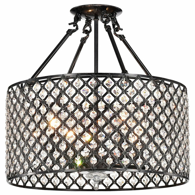 Cheap 🥰 Edvivi Lighting Marya 4-Light Antique Black Beaded Drum Semi Flush Mount Crystal Chandelier 🔔 5 Cheap 🥰 Edvivi Lighting Marya 4-Light Antique Black Beaded Drum Semi Flush Mount Crystal Chandelier 🔔 - Image 5