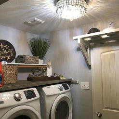 Deals 😍 Kira Home Gemma 15" Chic Flush Mount Crystal Chandelier, Round Metal Shade 👏 -ceiling lighting store 2511daf900d1155f 2715 w800 h800 b0 p0