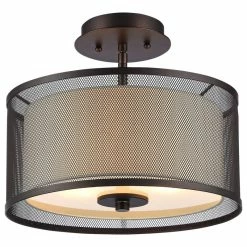 Hot Sale 🤩 CHLOE Lighting, Inc. Audrey Transitional 2-Light Rubbed Bronze Semi-Flush Ceiling Fixture ⌛