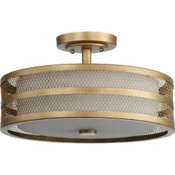 Brand new ❤️ Safavieh Greta 3-Light Antique Gold 15.75" Diameter Veil Semi Flush Antique Gold 🛒 -ceiling lighting store 27612f6c0930c980 5517 w800 h800 b1 p0