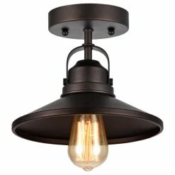 Top 10 👍 CHLOE Lighting, Inc. IRONCLAD, 1 Light Rubbed Bronze Semi-flush Ceiling Fixture, 9" Shade 🔔