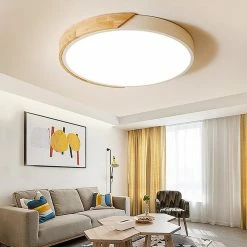 Brand new 🌟 Homary Modern Minimalist LED Wood & Metal & Acrylic Flush Mount Ceiling Light, White, M 🔥 -ceiling lighting store 2e61855a0f408aa6 8644 w800 h800 b0 p0