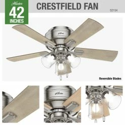 Hot Sale 😉 Hunter Fan Company Crestfield Brushed Nickel Ceiling Fan With Light, 42" ❤️ 21 Hot Sale 😉 Hunter Fan Company Crestfield Brushed Nickel Ceiling Fan With Light, 42" ❤️ -ceiling lighting store 2f410d940f8fd4fd 9813 w800 h800 b0 p0