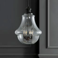 Wholesale 🔥 JONATHAN Y Adam Adjustable Metal And Glass Led Pendant, Oil Rubbed Bronze, 16" Width 😀 -ceiling lighting store 2fb1d1470387c135 7326 w800 h800 b0 p0