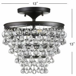 Promo 🥰 JONATHAN Y Toronto Metal, Crystal LED Flush Mount, Oil Rubbed Bronze, 13" ✔️ -ceiling lighting store 2ff1751903910163 7666 w800 h800 b1 p0