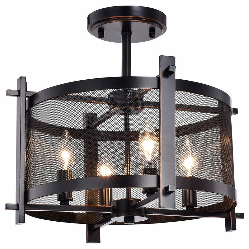 Cheap 🛒 Edvivi Lighting Aludra 4-Light Oil Rubbed Bronze Metal Mesh Shade Semi Flush Mount Chandelier 😍 1 Cheap 🛒 Edvivi Lighting Aludra 4-Light Oil Rubbed Bronze Metal Mesh Shade Semi Flush Mount Chandelier 😍
