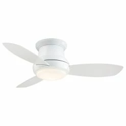 Outlet 🧨 Minka Aire Concept II 44 In. LED Indoor White Flush Mount Ceiling Fan 😉