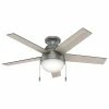 Flash Sale ✨ Hunter Fan Company 46" Anslee Low Profile Ceiling Fan With Light, Light Gray O ✔️