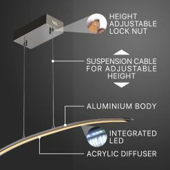 Top 10 🎉 JONATHAN Y Roxanna 41.5" Dimmable Adjustable Integrated Led Linear Pendant, Chrome 😍 -ceiling lighting store 33218ebf037e3e47 6699 w800 h800 b0 p0