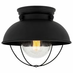 Hot Sale π Kira Home Bayside 11" Nautical Farmhouse Flush Mount Ceiling Light, Seeded Glass π