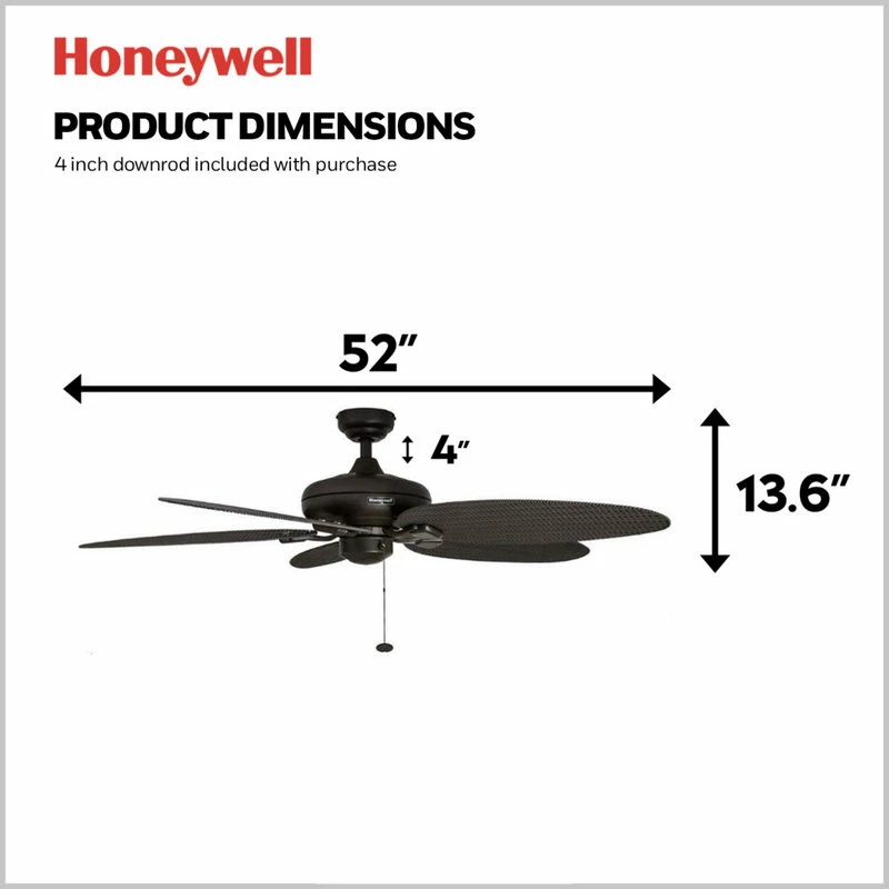 Coupon π€© Honeywell Ceiling Fans Honeywell Duvall 52 Inch Tropical Outdoor Ceiling Fan, Bronze βοΈ 5 Coupon π€© Honeywell Ceiling Fans Honeywell Duvall 52 Inch Tropical Outdoor Ceiling Fan, Bronze βοΈ - Image 5