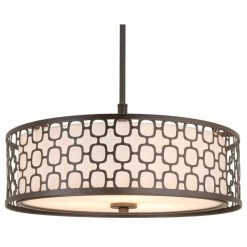 Buy 🤩 Kira Home Harper 23" Double Drum Chandelier, Lattice Outer Metal Shade, Inner 🧨
