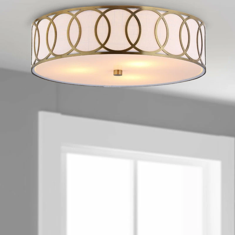 Discount ⭐ JONATHAN Y Aria 2-Light Metal LED Flush Mount, Brass Gold, 15.5"w 😀 3 Discount ⭐ JONATHAN Y Aria 2-Light Metal LED Flush Mount, Brass Gold, 15.5"w 😀 - Image 3